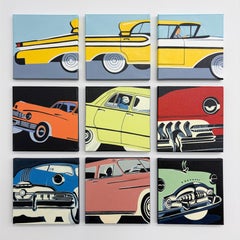 Long Ride (triptych) and Car series - Pop Art, Painting Set, Automobile