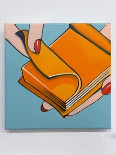 One slice or two? - Oil on Canvas Pop Art Painting, Signed, 8 x 8 in.