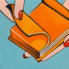 One slice or two? - Oil on Canvas Pop Art Painting, Signed, 8 x 8 in.