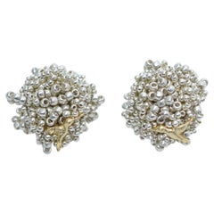 dot earring / vintage jewelry , vintage jewelry, beads jewelry