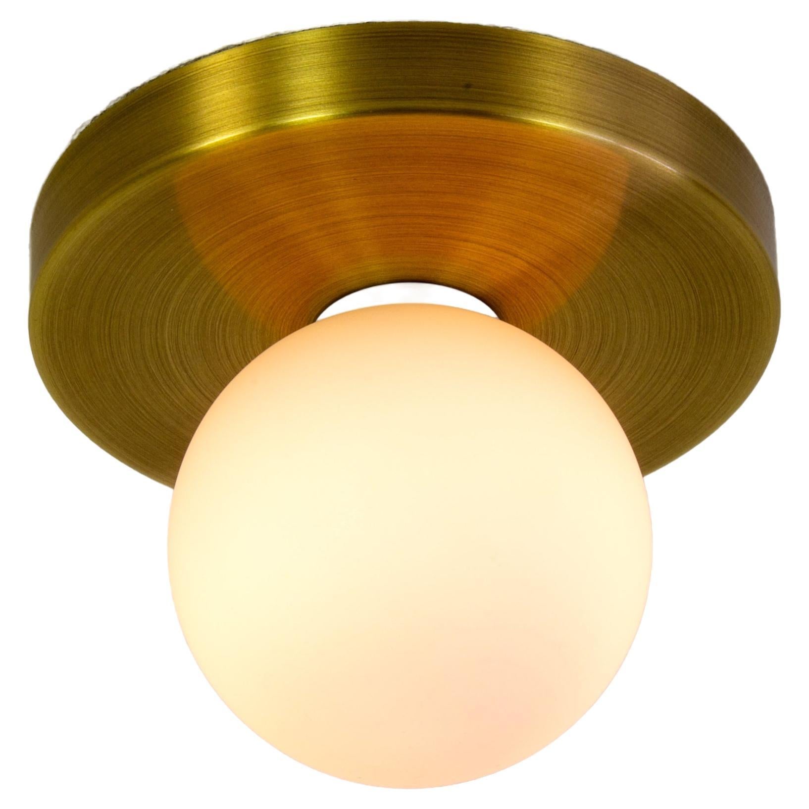 Globe Flush Mount by Research.Lighting, Brushed Brass, Made to Order For Sale