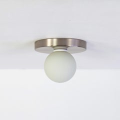 Globe Flush Mount by Research.Lighting, Brushed Nickel, 3in Glass Globe, MTO