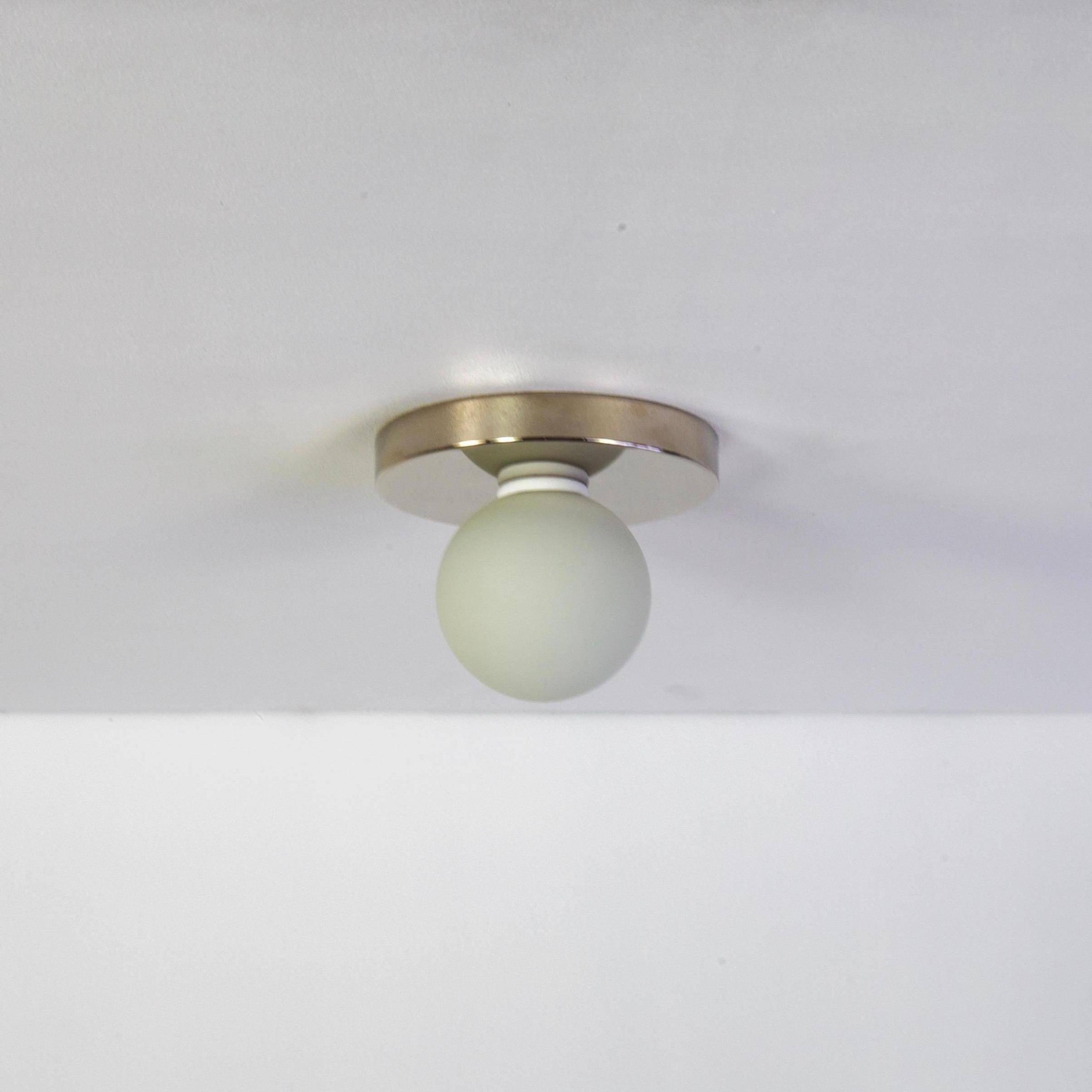 American Globe Flush Mount by Research.Lighting, Polished Nickel, Made to Order For Sale