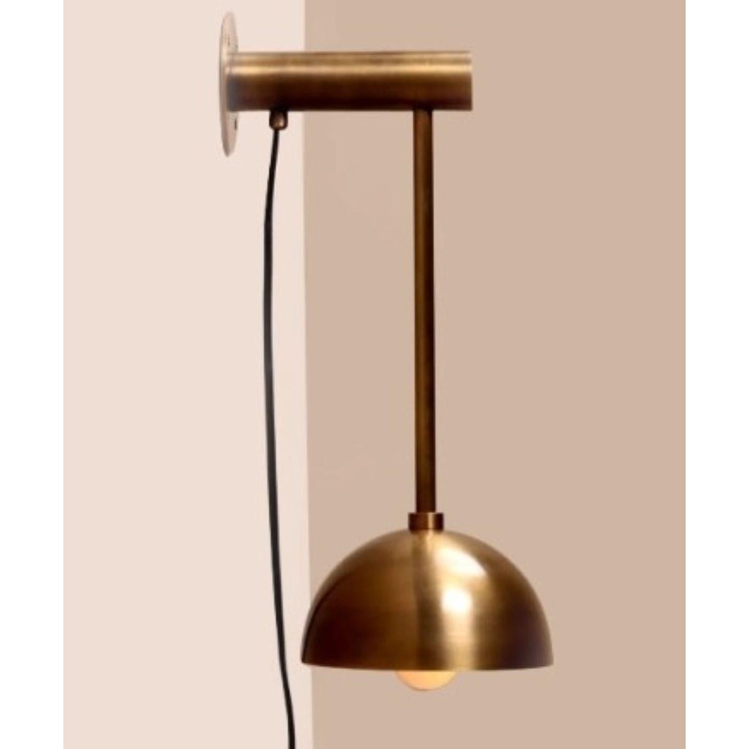 Dot Medium Brass Dome Wall Sconce by Lamp Shaper
Dimensions: D 15 x W 19 x H 43 cm.
Materials: Brass.

Different finishes are available: raw brass, aged brass, burnt brass, and brushed brass. Please contact us.
All our lamps can be wired according