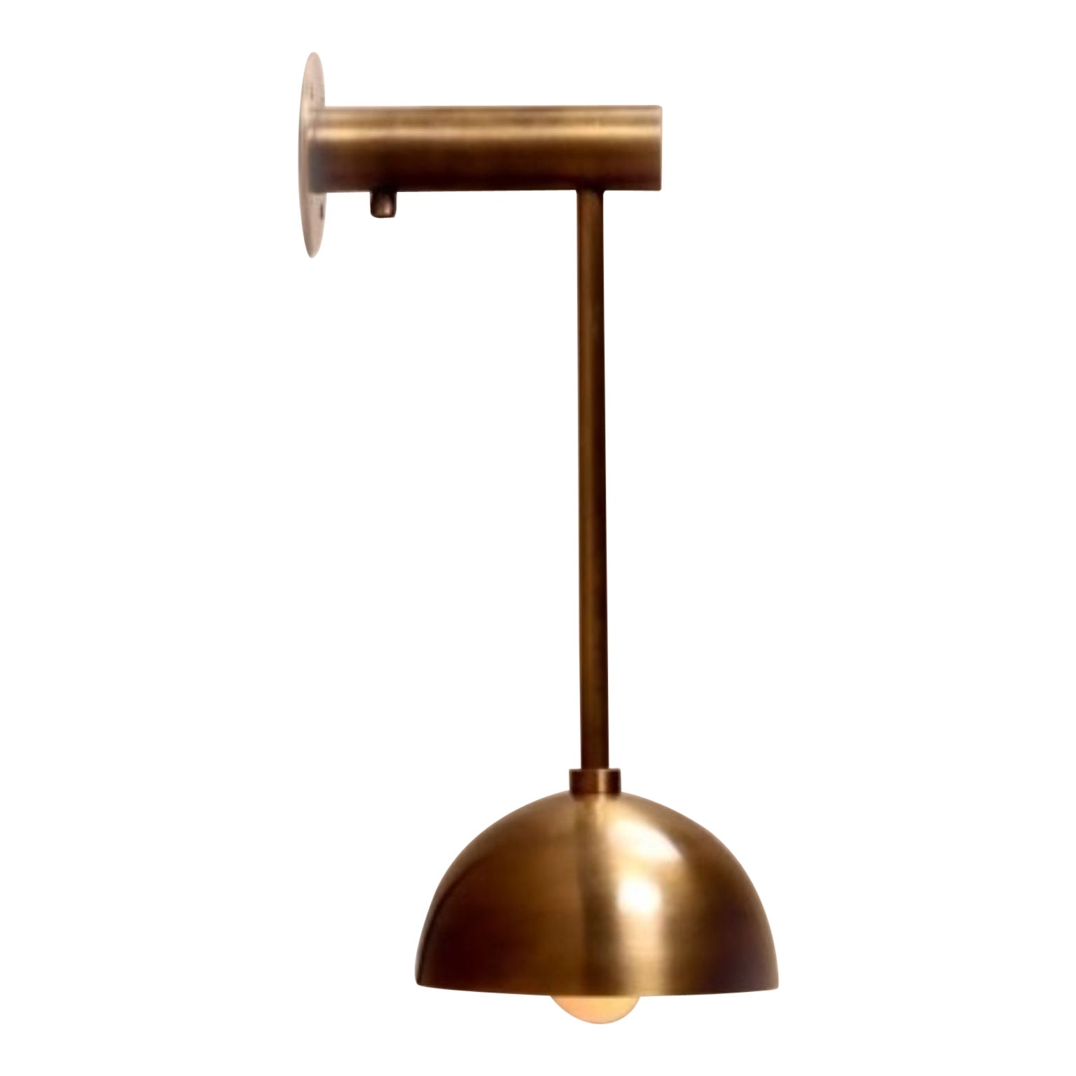 Dot Medium Brass Dome Wall Sconce by Lamp Shaper For Sale