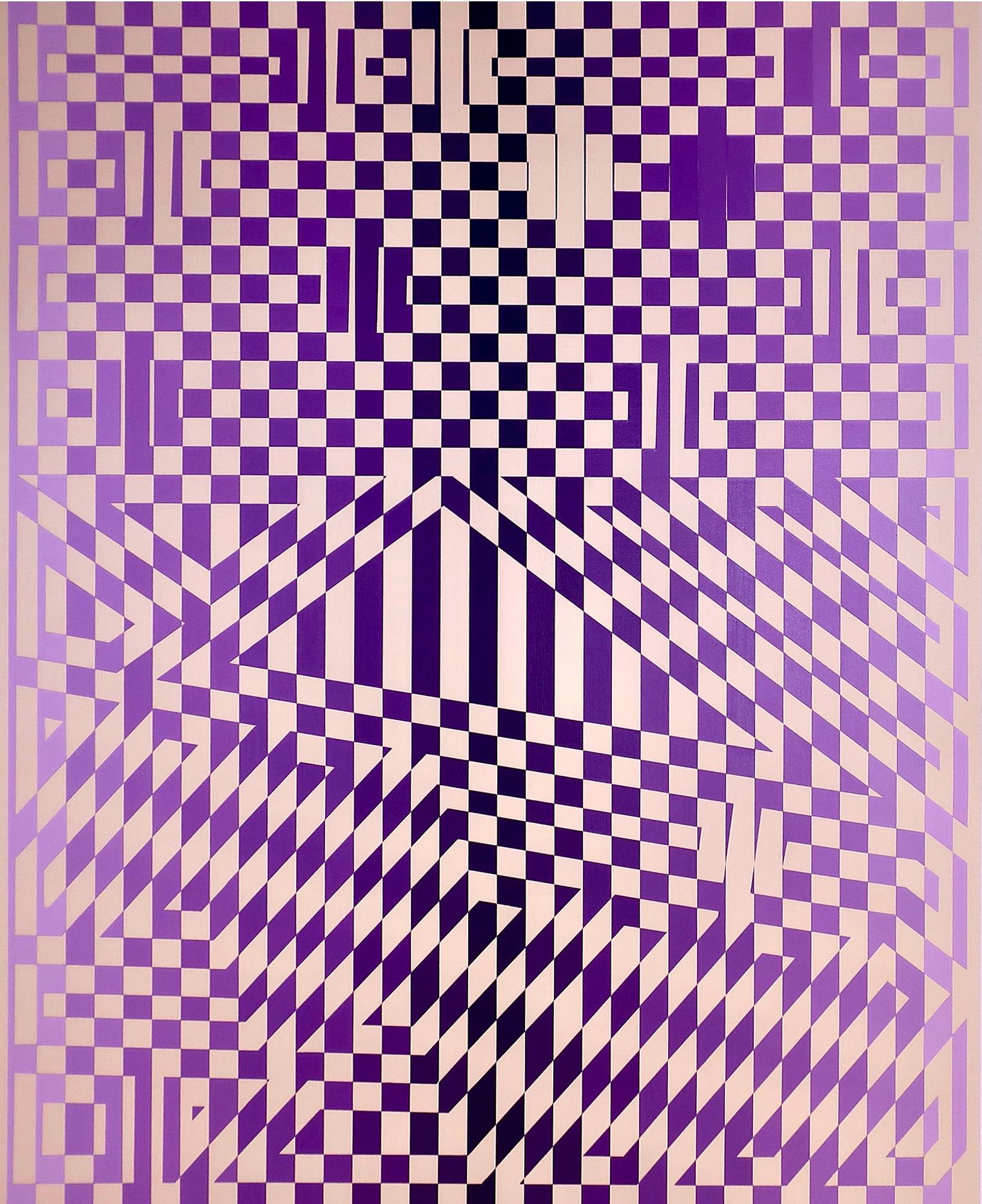 "GRADIENT_02" Pittura acrilica astratta 39" x 33" di Dot Dot