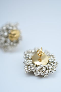 dot petit earring / vintage jewelry , vintage jewelry, beads jewelry