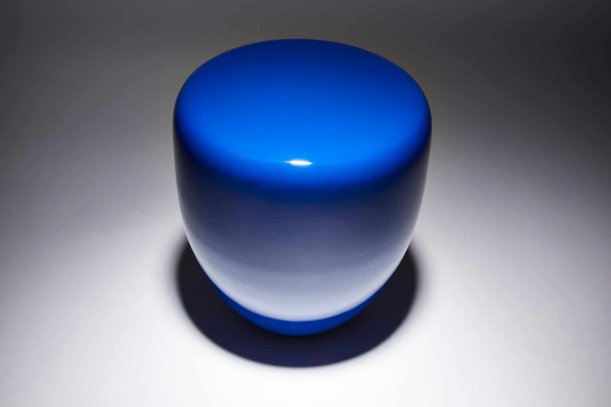 Lacquered Side Table, Persian Blue DOT by Reda Amalou Design, 2017 -Glossy or mate lacquer For Sale