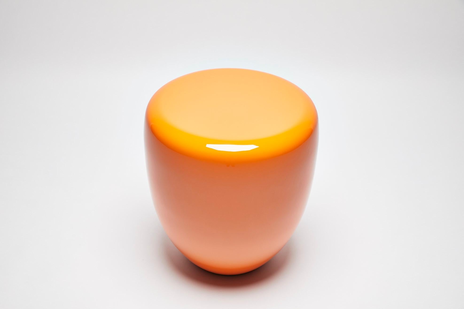 Minimalist Side Table, Orange DOT by Reda Amalou Design, 2019 - Glossy or mate lacquer  For Sale