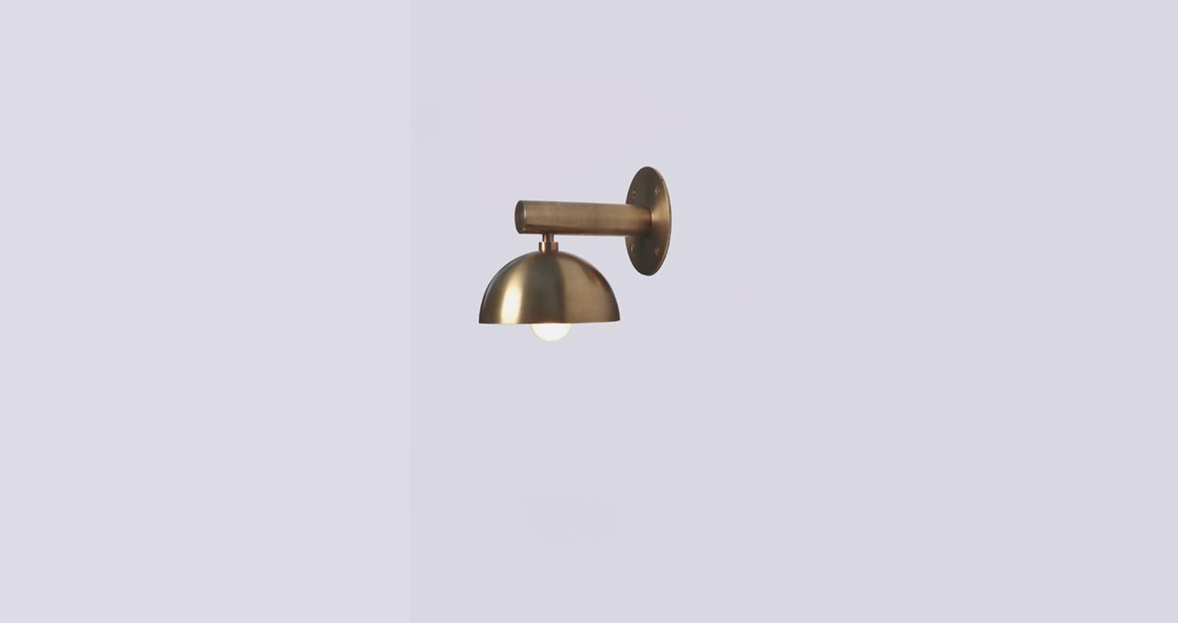 Post-Modern Dot Small Brass Dome Wall Sconce by Lamp Shaper For Sale
