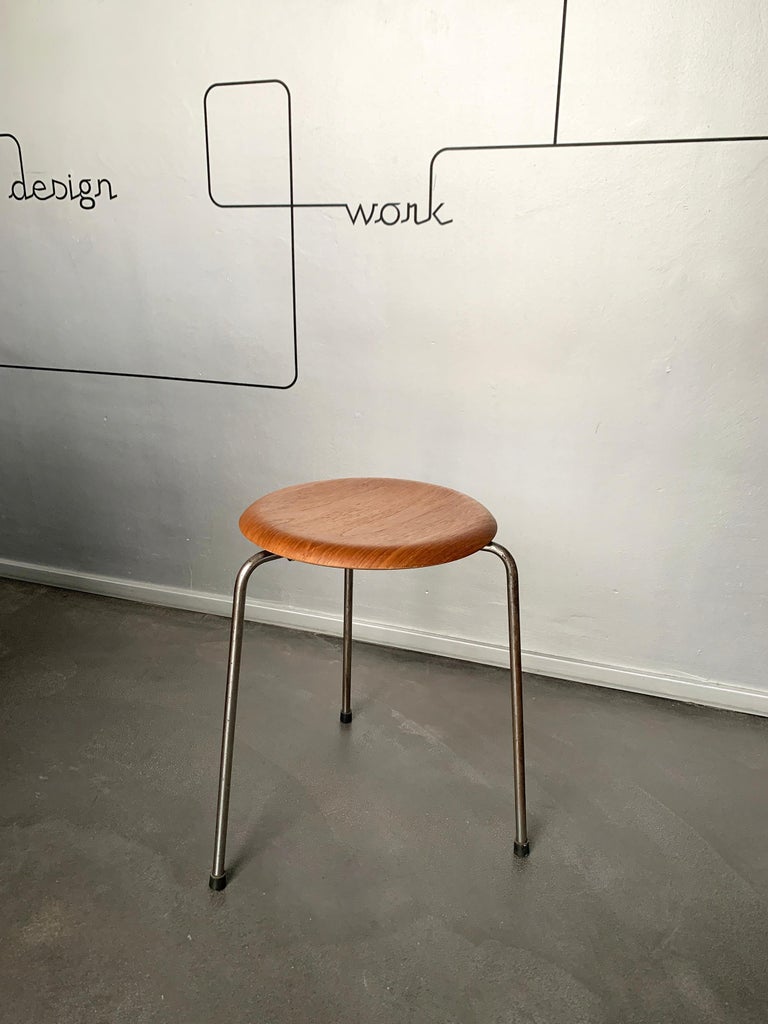 Dot stool model 3170 by Arne Jacobsen in teak, Fritz Hansen, 1965