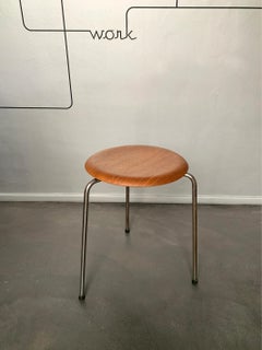 Dot stool model 3170 by Arne Jacobsen in teak, Fritz Hansen, 1965.