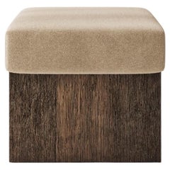 Sgabello Dot Dot Cube - Rivestito in mohair crema