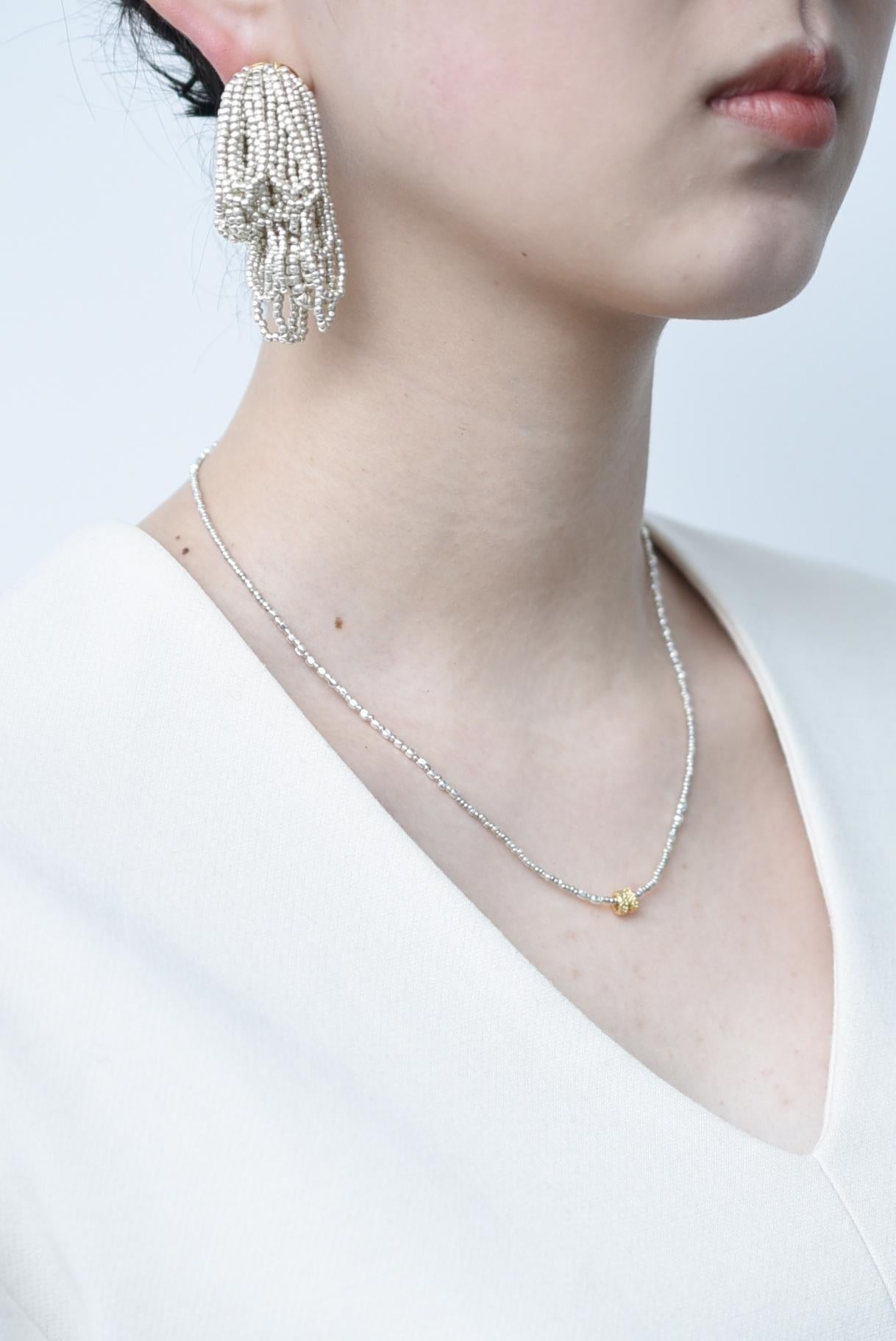 Women's dot volume fringe earring  / vintage jewelry, beads jewelry For Sale