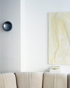 "Dots" bowl/sculpture in blue mirrored blown glass