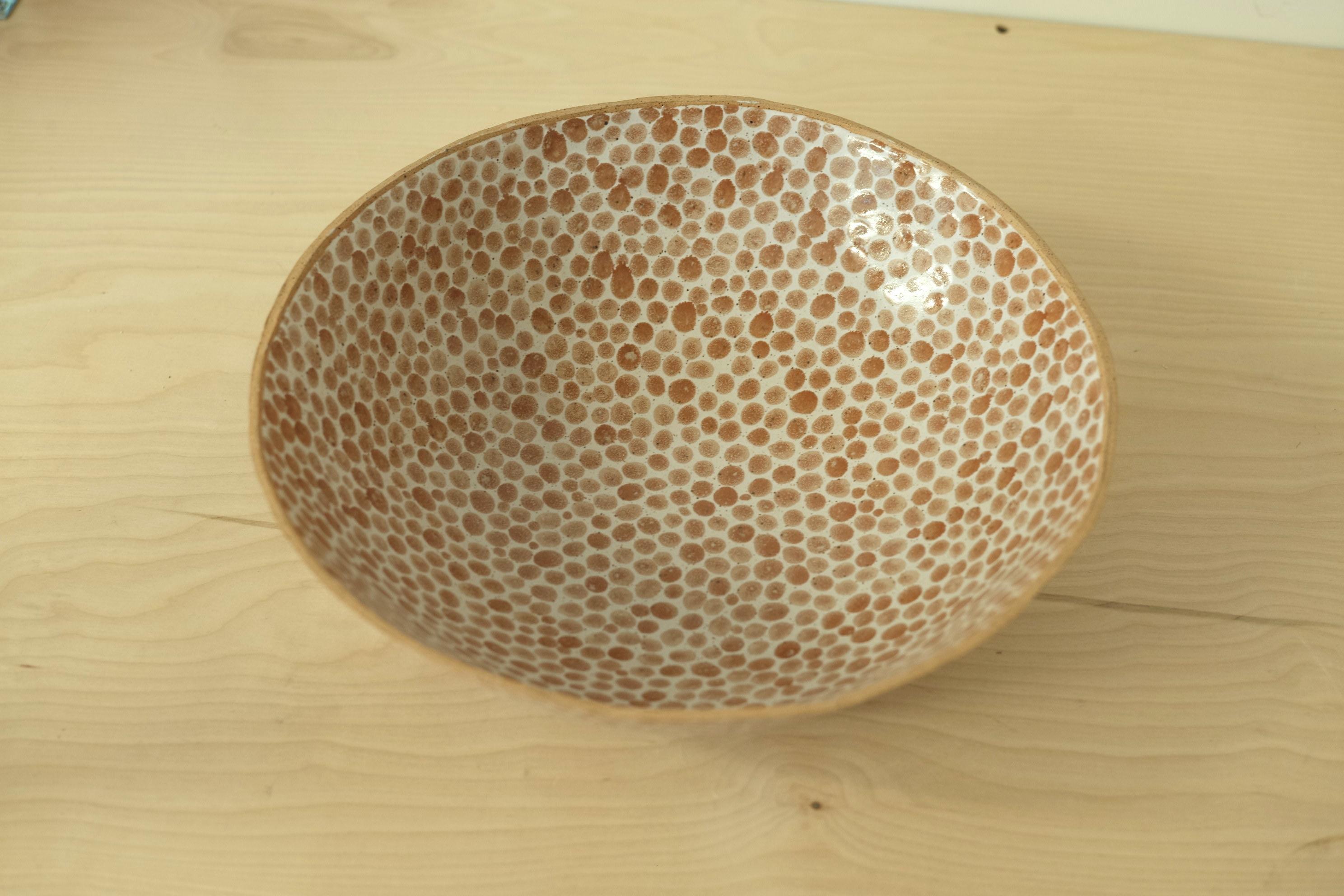 American Dots Ceramic Bowl by Lana Kova, Various Glazes Available