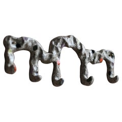 Dotted Wall Hook in Stracciatella Clay and Sheer Glaze