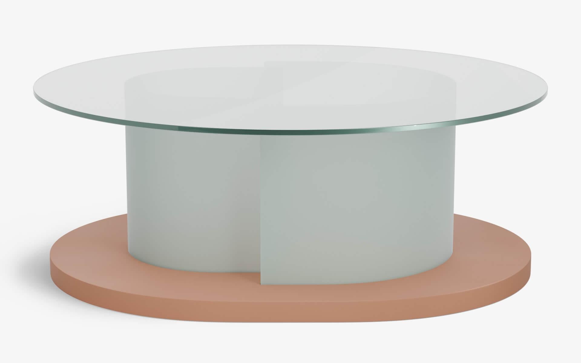 Turc Table basse circulaire Dottie en verre foncé en vente
