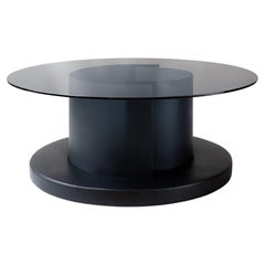 Dottie Circular Glass Dark Coffee Table