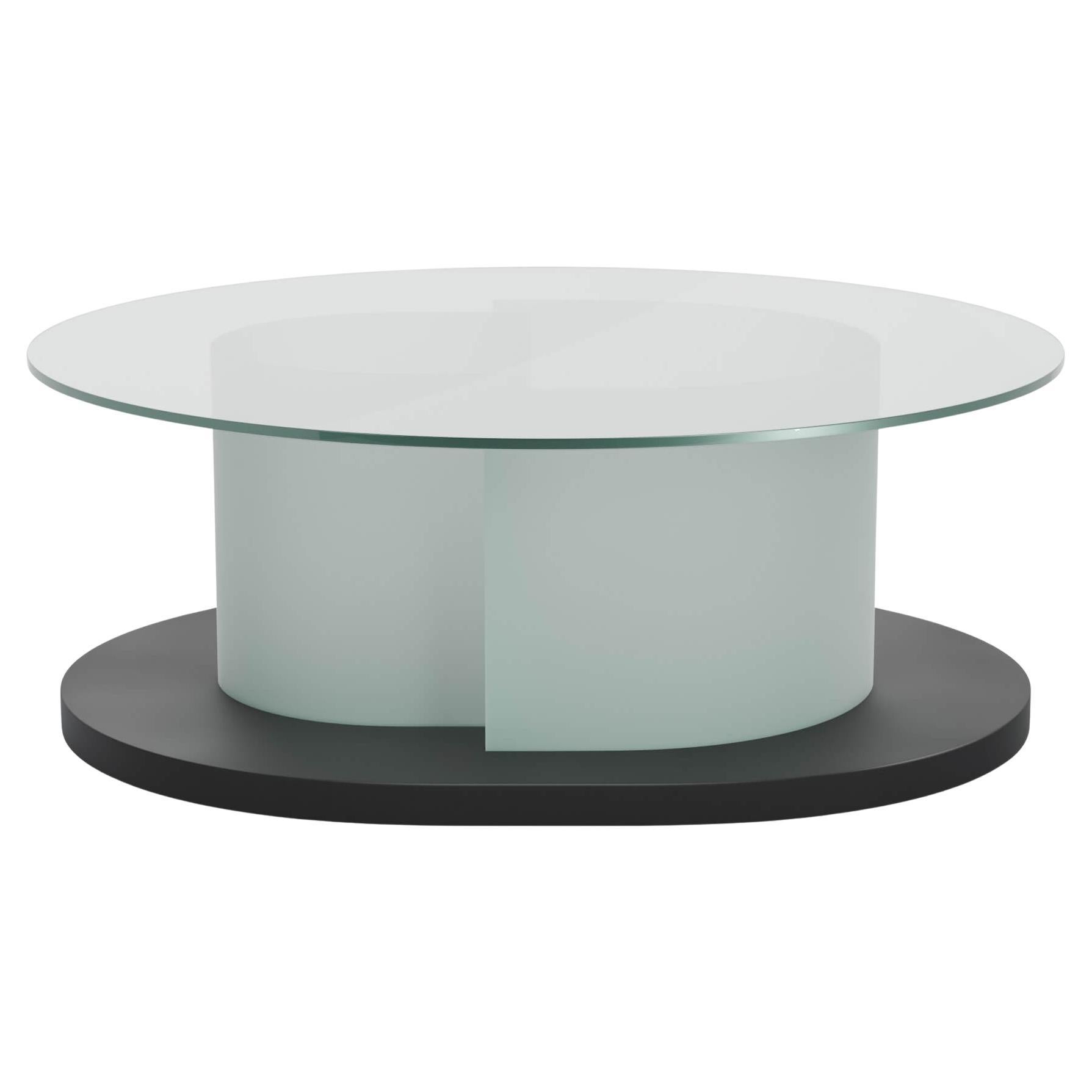 Mesa baja circular de cristal oscuro Dottie