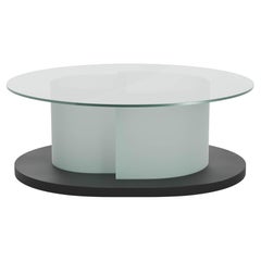 Mesa baja circular de cristal oscuro Dottie