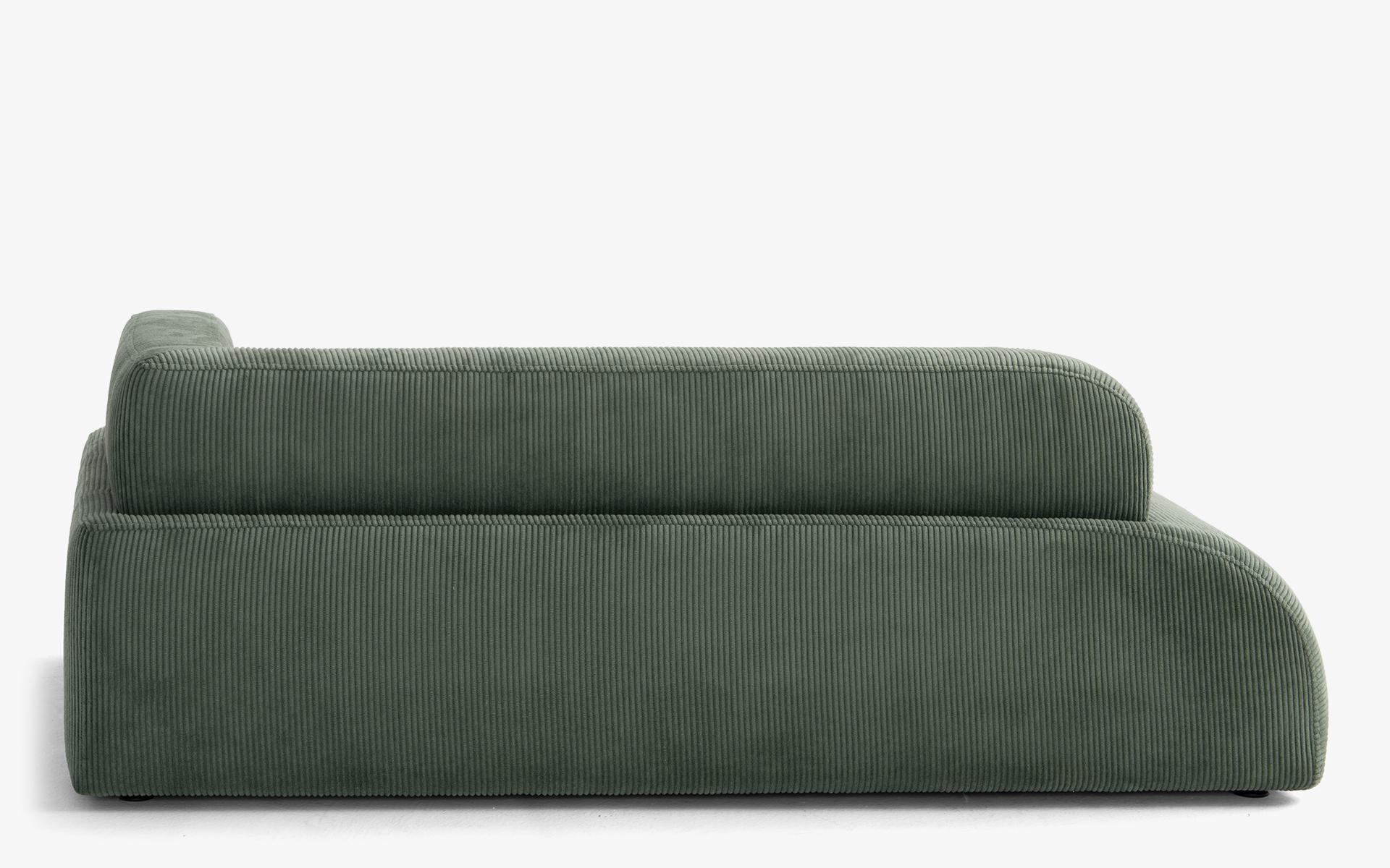 Dottie Green Corduroy Velvet Upholstered Pet Bergere For Sale 3