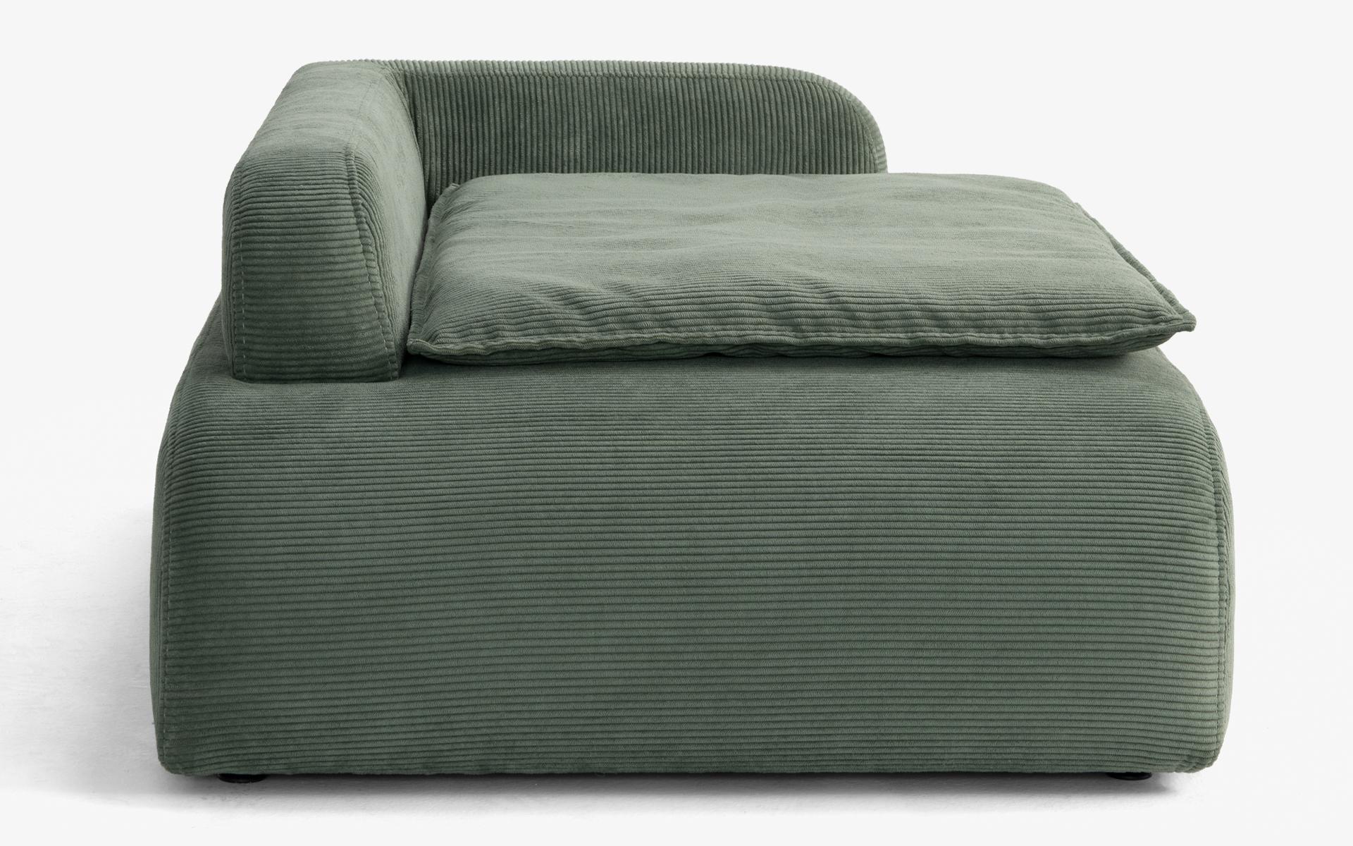Dottie Green Corduroy Velvet Upholstered Pet Bergere For Sale 5