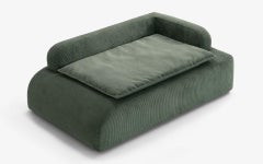 Dottie Green Corduroy Velvet Upholstered Pet Bergere