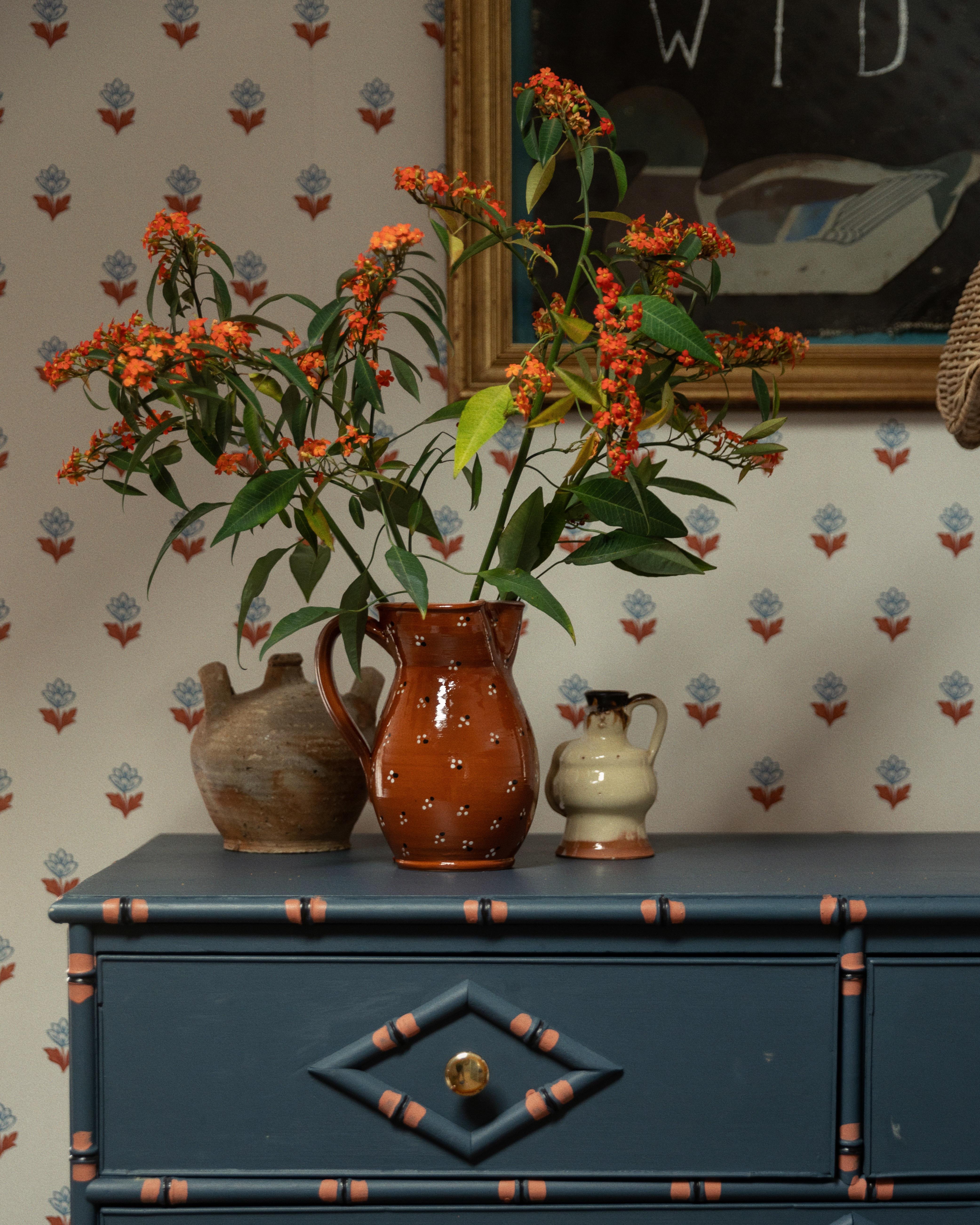 Italiano Caraffa Dotty in terracotta, Ceramica in vendita