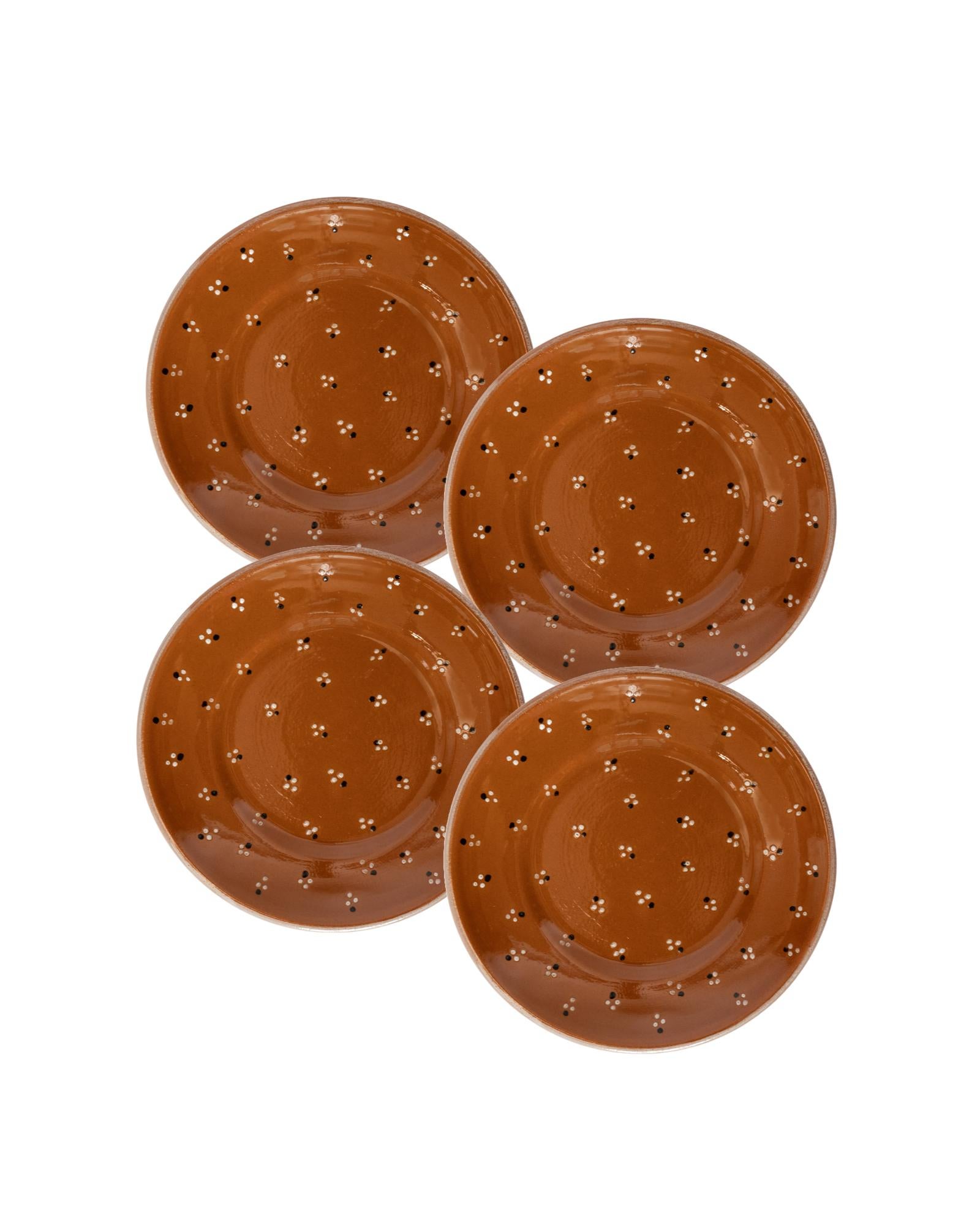 Dipinto a mano Piatti laterali Dotty (set di quattro) in vendita