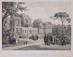 Lithographie 1846 von douart Pinguet, Maison d'Orleans, Twickenham