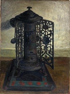 1960s French Interior Still Life - The Kitchen Stove Fire Warmer - Superb work