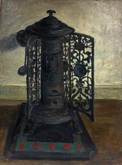 Nature morte d'intérieur française des années 1960 - The Kitchen Stove Fire Warmer - Superbe travail