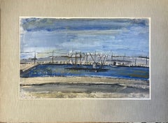 French Post Impressionist Oil Contemporary Coastal Scene with Fishing Nets