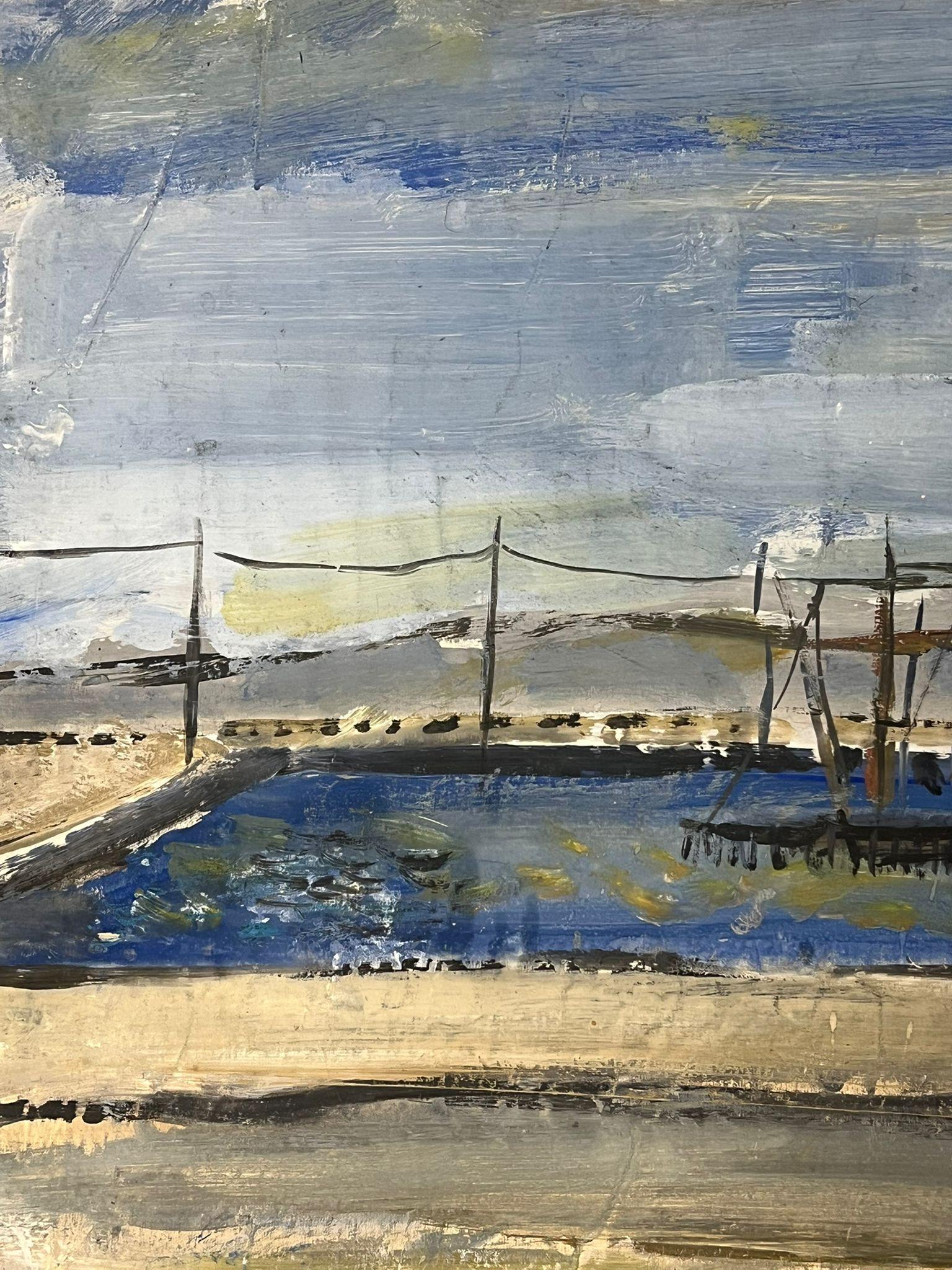 Scena costiera contemporanea ad olio post impressionista francese con reti da pesca in vendita 2