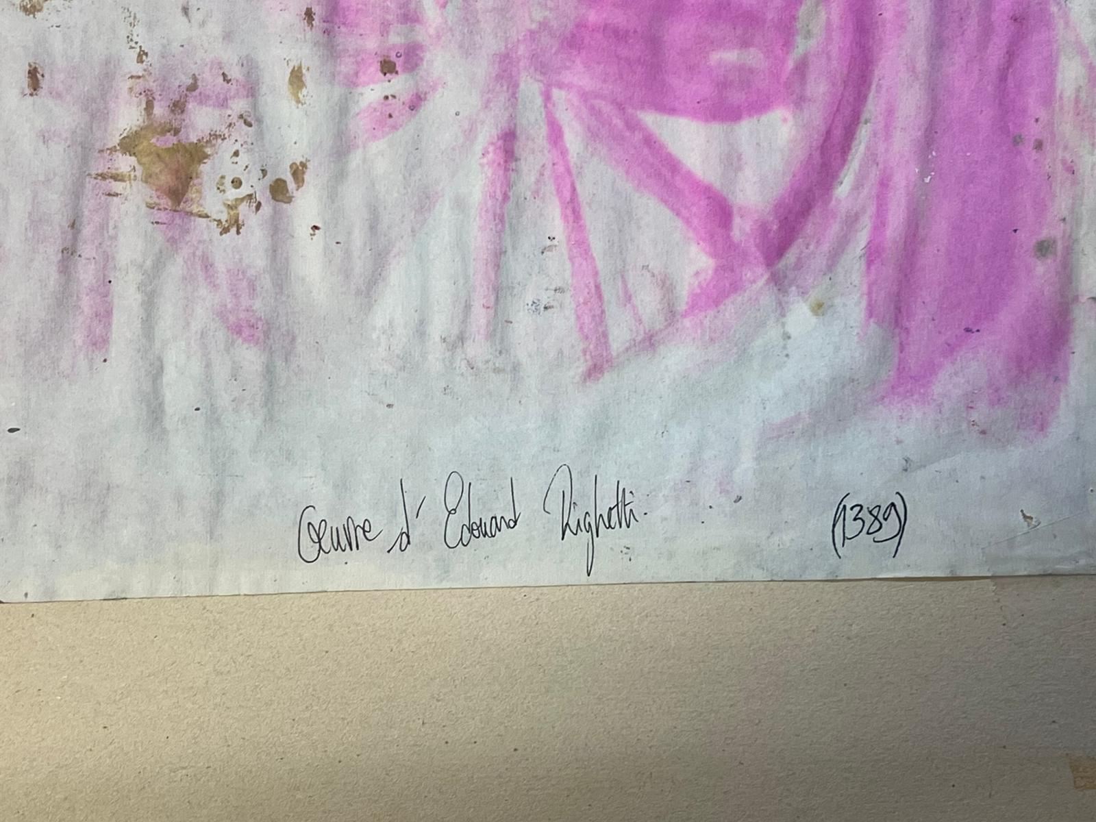 Olio francese post impressionista Scena di fattoria rustica con cavallo e carrozza in vendita 3