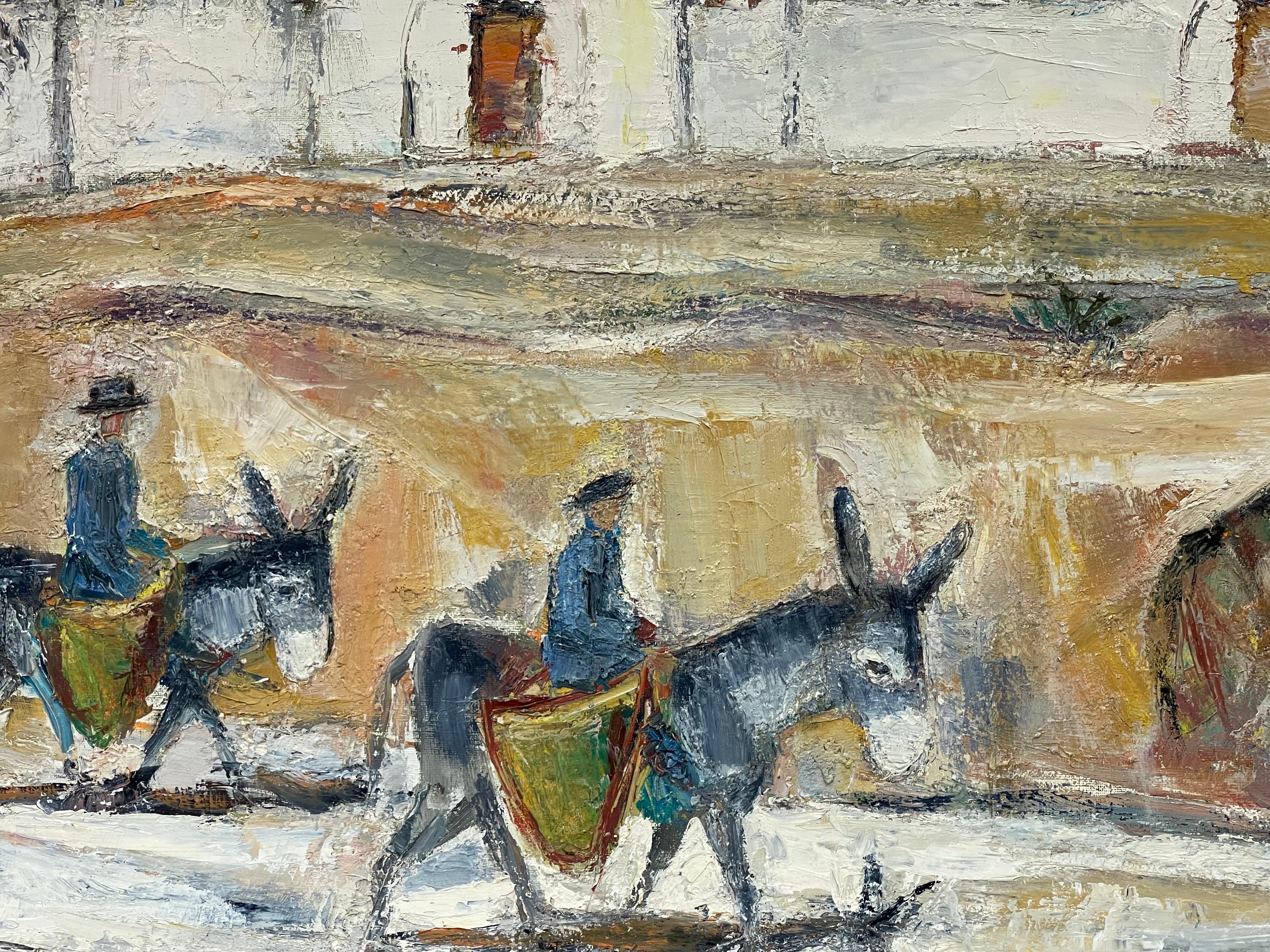 'Donkeys'
by Édouard Righetti (1924-2001)

Signed lower front and back

oil painting on canvas, beautifully painted with rick thick impasto oil and bold colors. 
very good condition
In wooden frame
size: 32.75 inches x 40 inches
provenance: all the