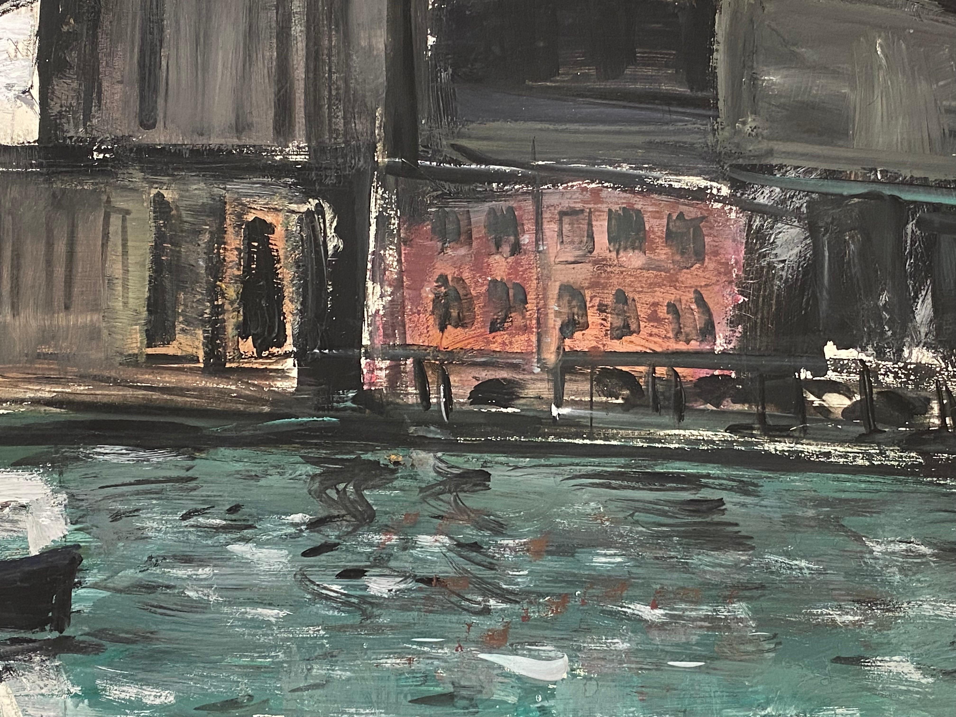 'Power Station'
by Édouard Righetti (1924-2001)
Signed Lower Front

oil painting on artist paper, beautifully painted
very good condition
size: 19.75 x inches x 25.75 inches
provenance: all the paintings we have for sale by this artist have come
