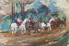Original French Mid Century Post-Impressionist Watercolour- The Horse Hack