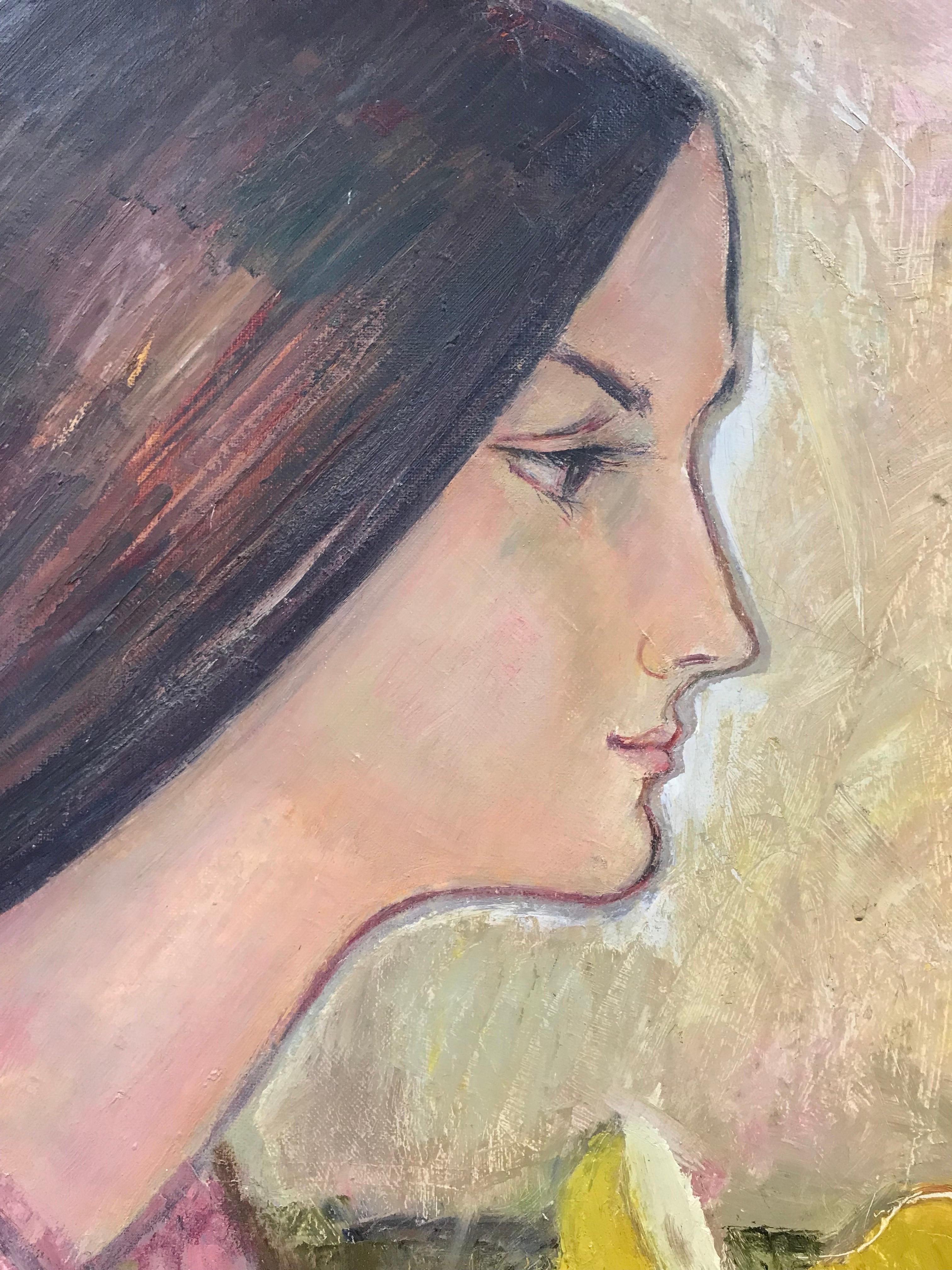 « Portrait d'une femme en rose »
par douard Righetti (1924-2001)

Signé en bas à l'avant et à l'arrière
Peinture à l'huile sur toile, magnifiquement peinte avec de l'huile d'empâtement épaisse en brique et des couleurs vives. 
très bon état
Taille :