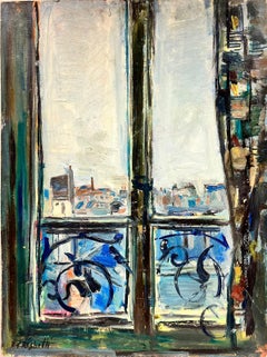 Superb 20th Century French Signed Oil - Parisian Interior Window Views