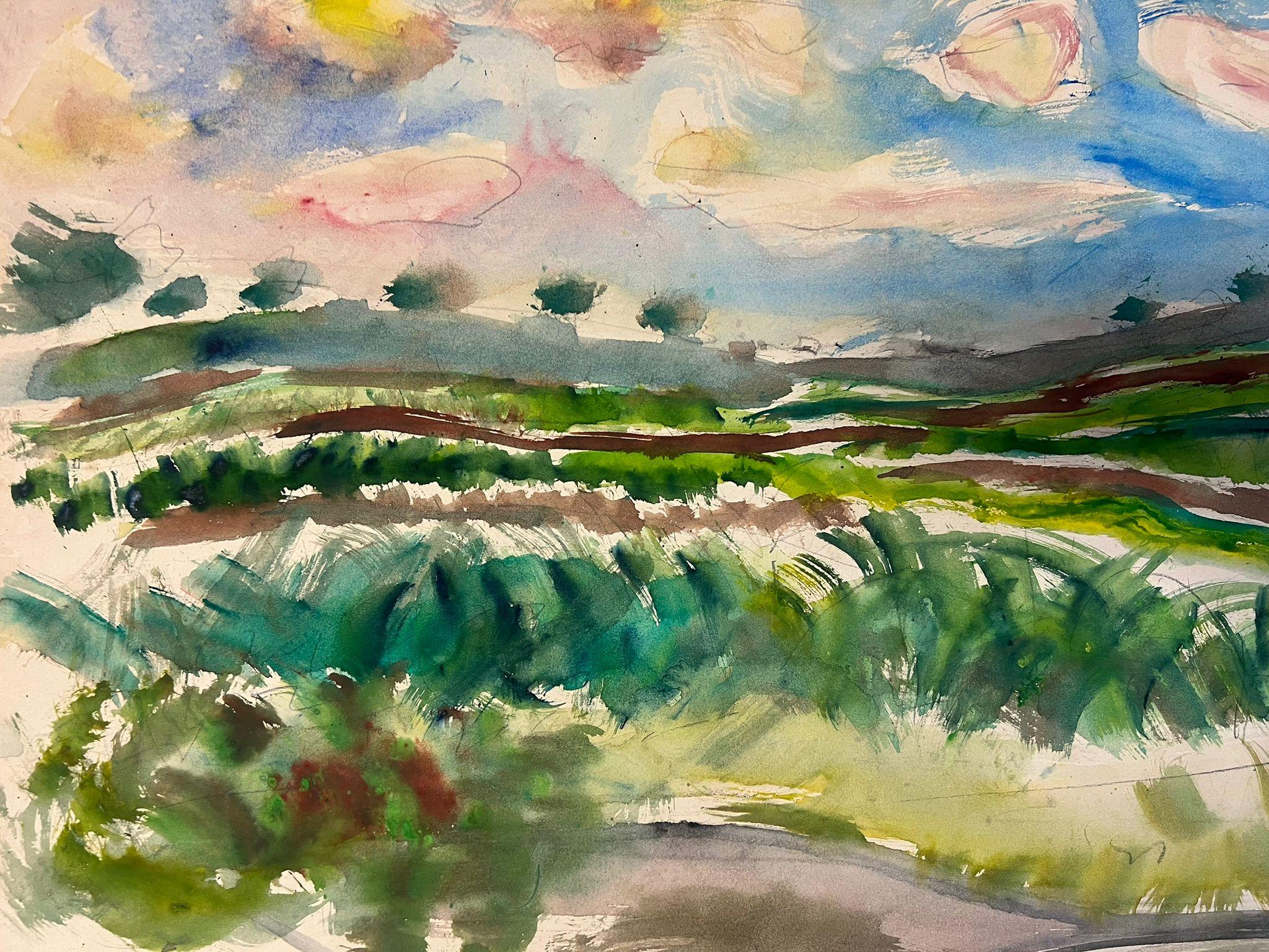 Abstract Landscape 
by Édouard Righetti (1924-2001)

Watercolour painting on artist paper, beautifully painted.
very good condition
size: 19.5 x inches x 25.5 inches, unframed
provenance: all the paintings we have for sale by this artist have come