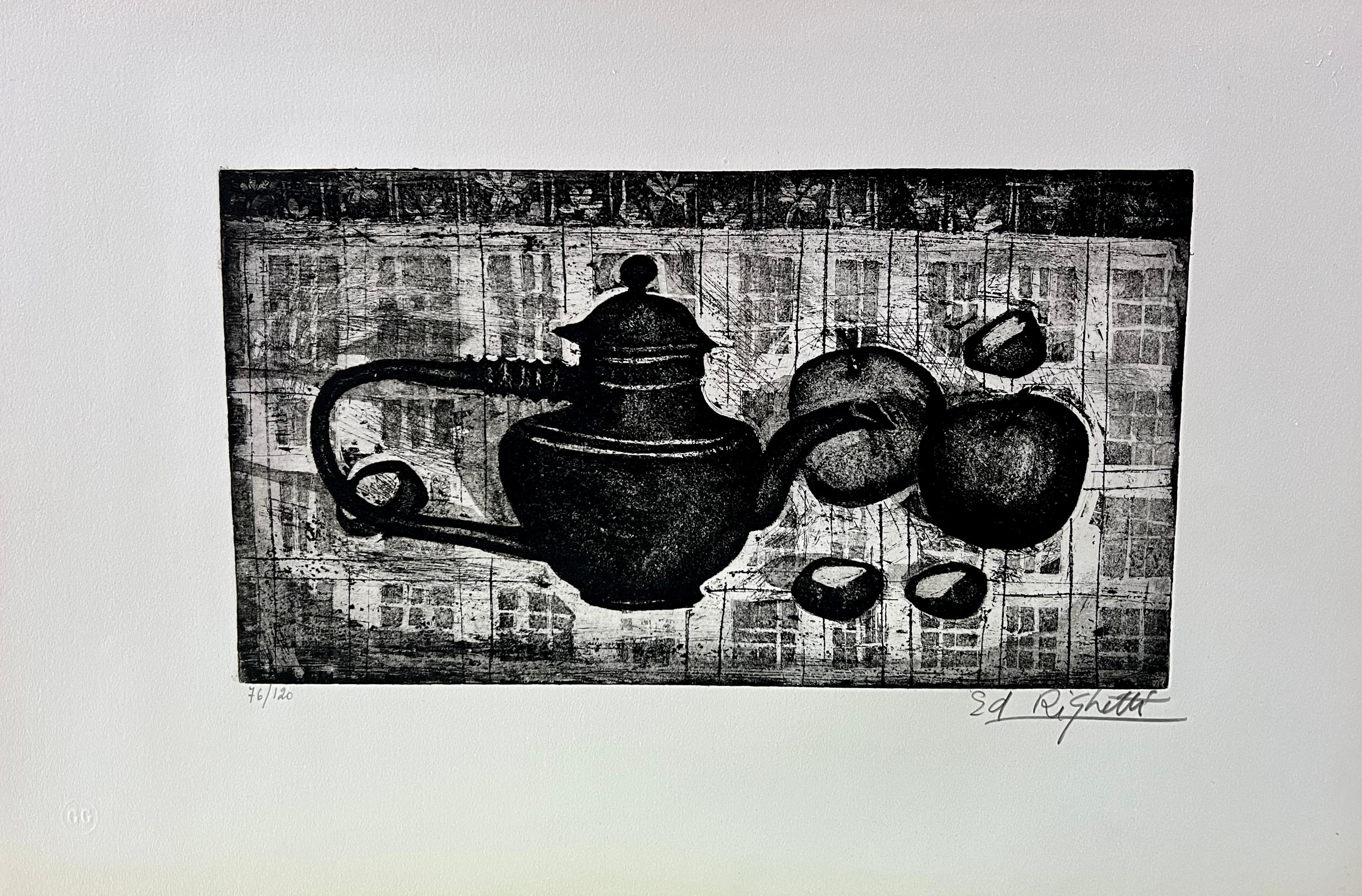 untitled, teapot with apples/fruit