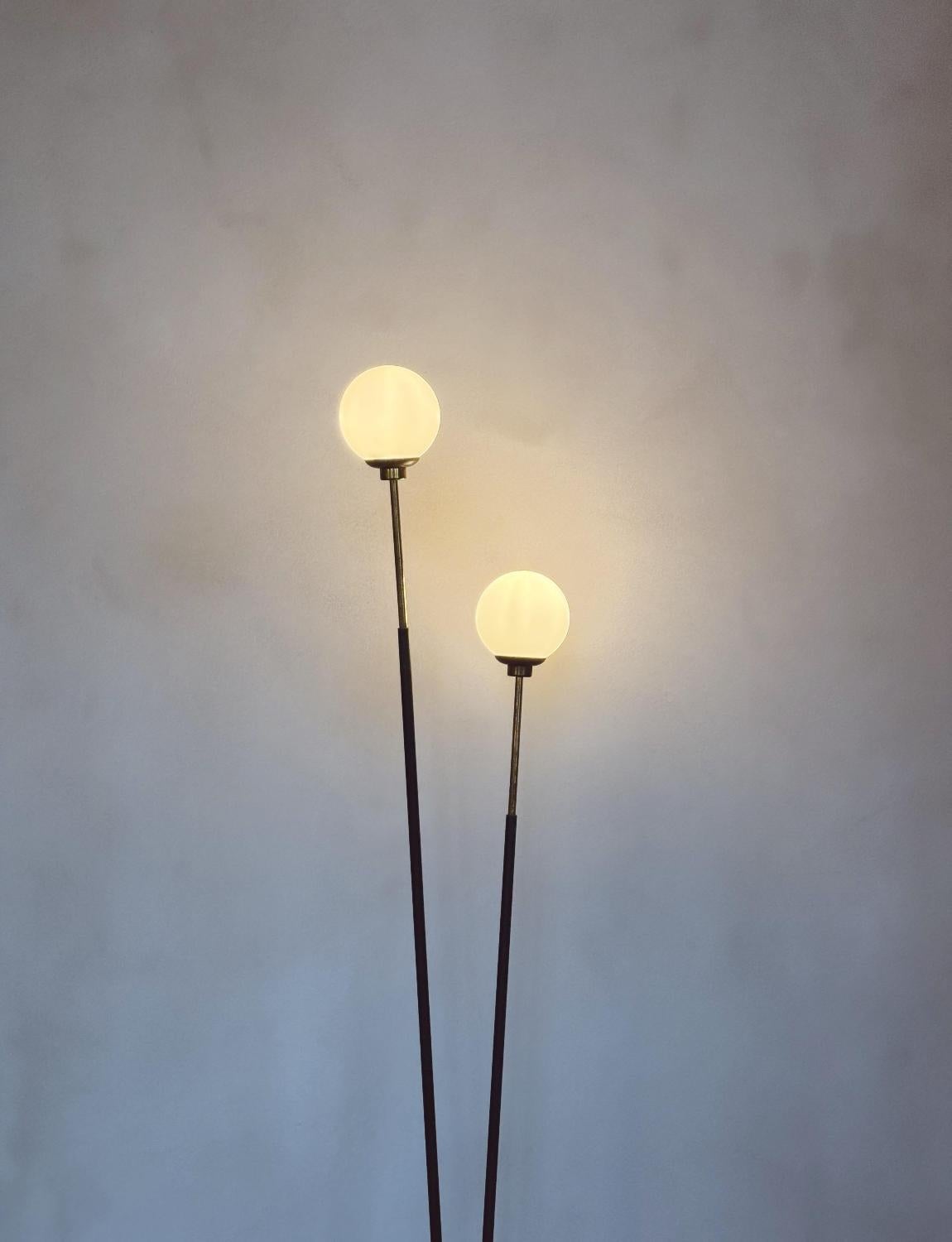 Double 1960s Ball Floor lamp by Stilux In Good Condition In Florence, Tuscany