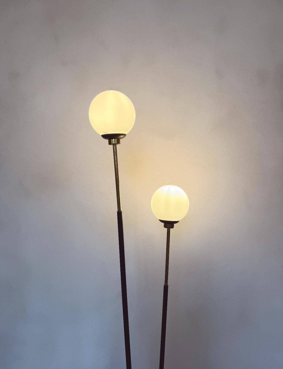 Double 1960s Ball Floor lamp by Stilux 2
