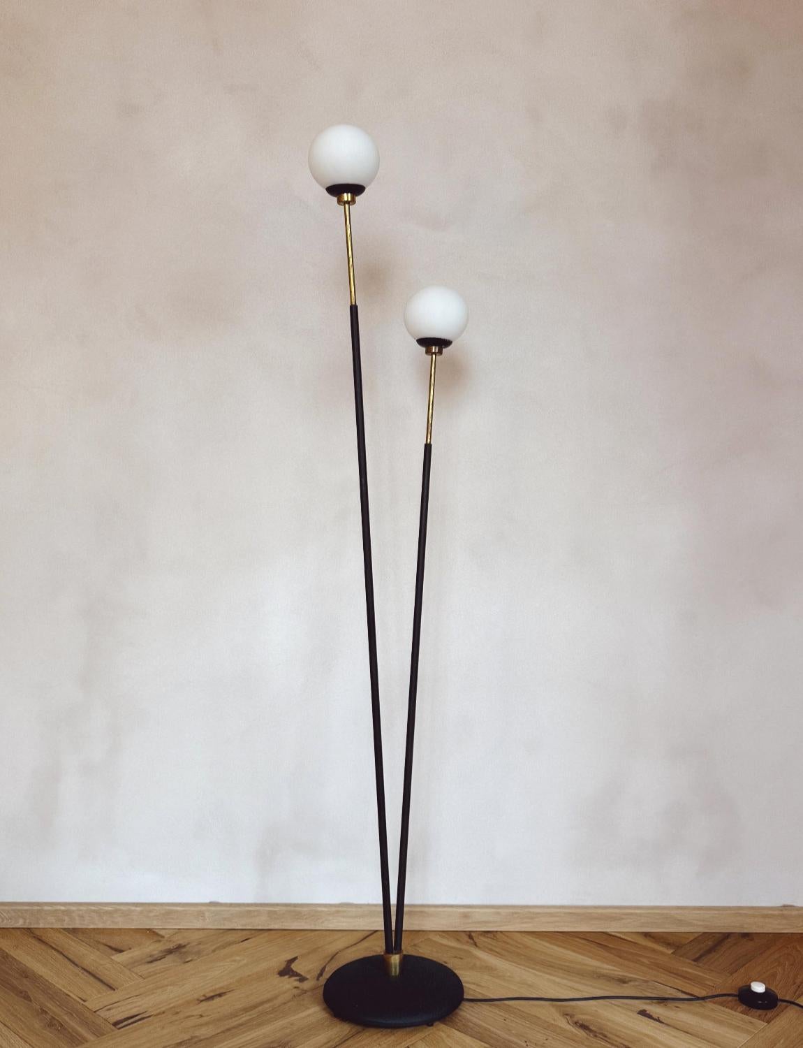 Double 1960s Ball Floor lamp by Stilux 3