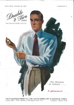Double 2 Shirts Plaster Advertising Display English Men's Fashion, circa 1950