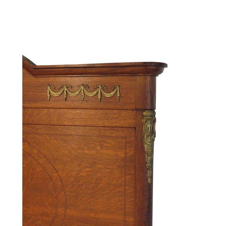 Double (4'6) Antique French Oak Bedstead with Very Tall Headboard and