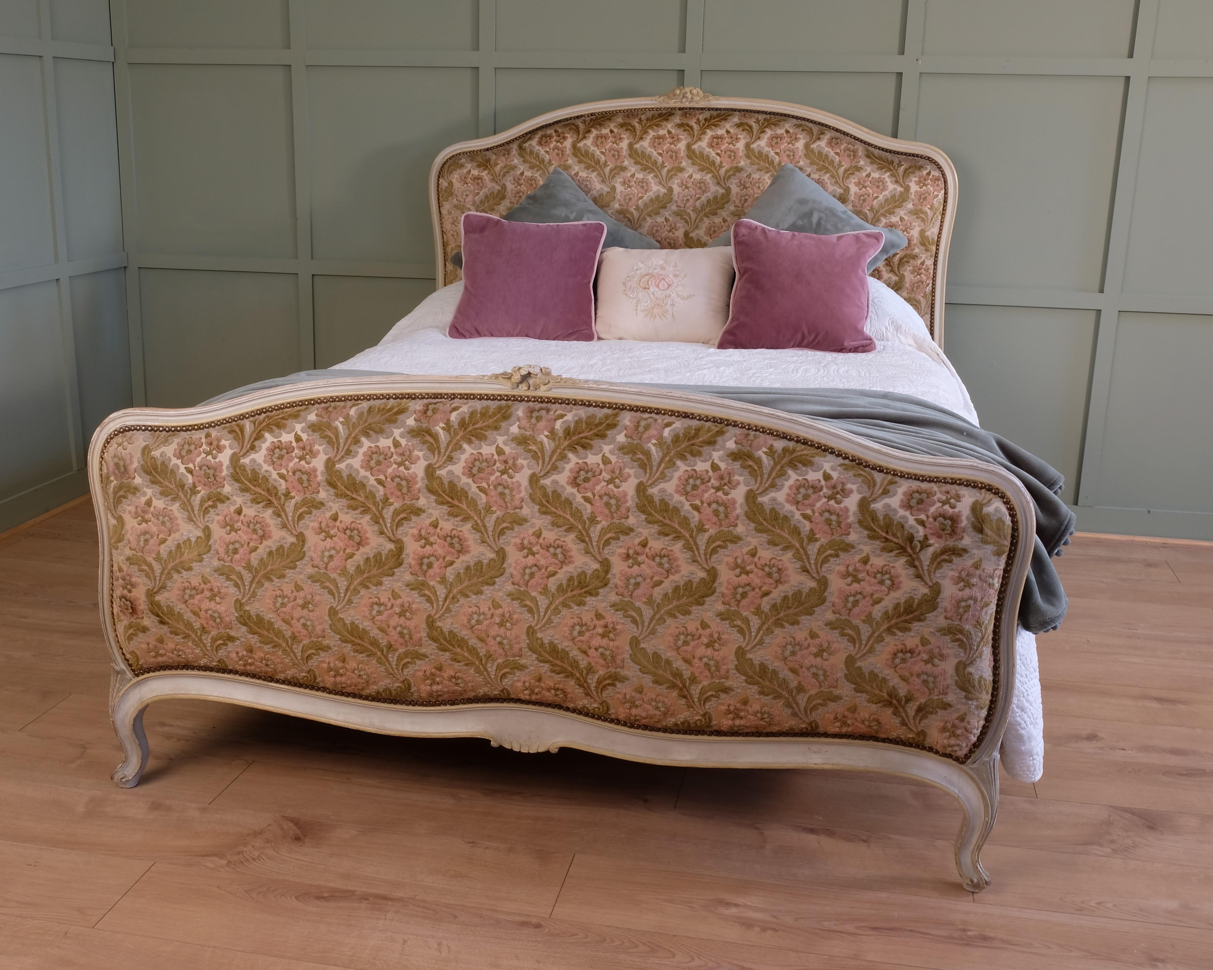Double, Antique French Upholstered Bed In Good Condition For Sale In Headley, GB