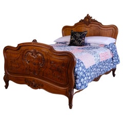 Double, Antique French Walnut Louis XV Bedstead